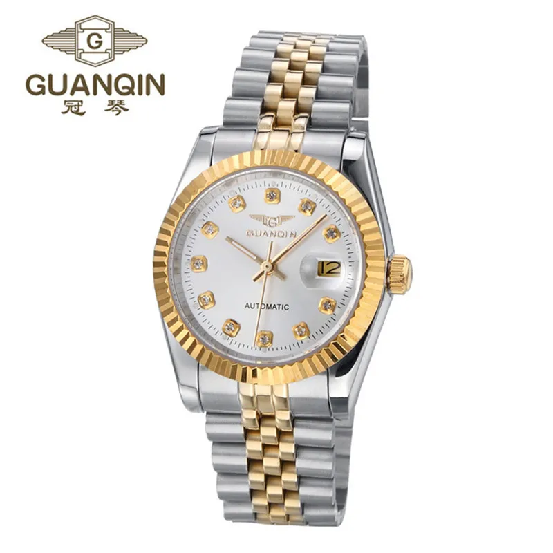 

GUANQIN Men Watch Hollow Mechanical Watch Stainless Steel Business Men Luxury Watch Wristwatches for Men Relogio Masculino Reloj