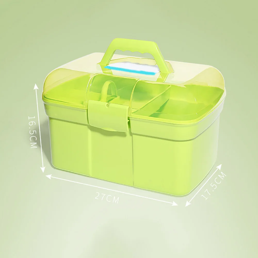 Дизайн ногтей ремесло 2 слоя чехол для хранения коробка макияж пластик портативный ящик для хранения - Цвет: Зеленый
