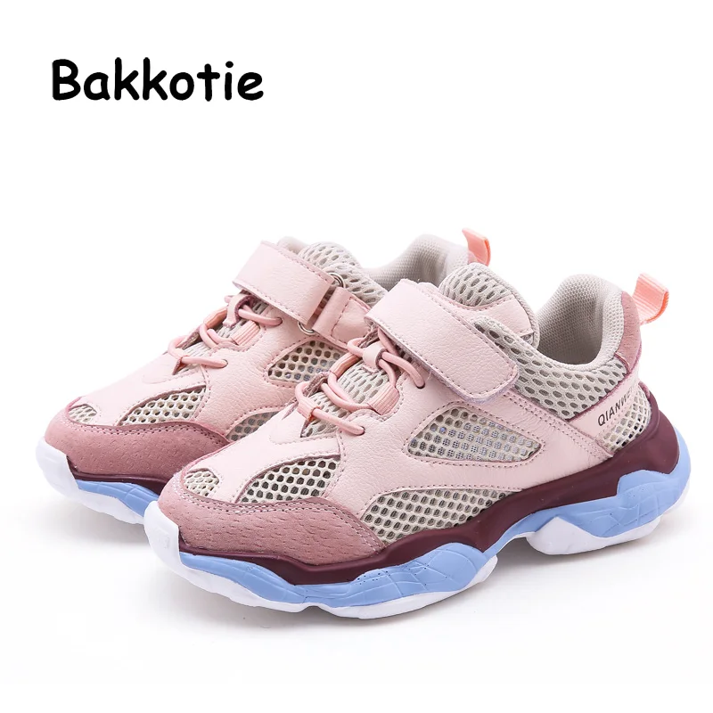 

Bakkotie 2019 Spring Girls New Fashion Pink Sneakers Summer Baby Breathable Sports Running Shoes Kids Mesh Soft Casual Shoes
