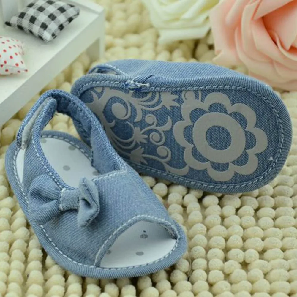 

Toddlers Baby Girls Bowknot Summer Casual Soft Sole Crib Shoes 0-18M SL01