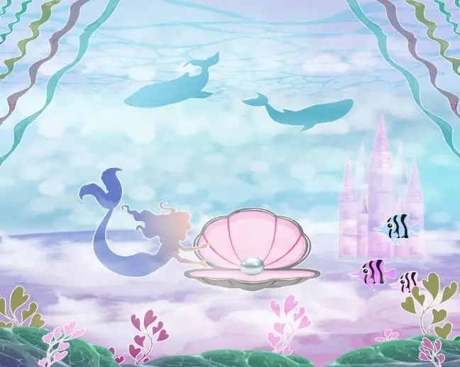 Engagement Party 15x10 FT Vinyl Photography Background Backdrops,Under The Sea Cartoon Fish and Crab with Sand Pearl Proposing Background for Photo Backdrop Studio Props Photo Backdrop Wall