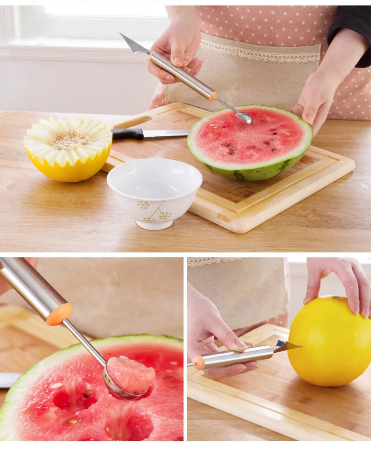 

Pomotion Home Kitchen Bar Fruit Carving Cutter Watermelon Cantaloupe Melon Dig Ball Scoop new arrival