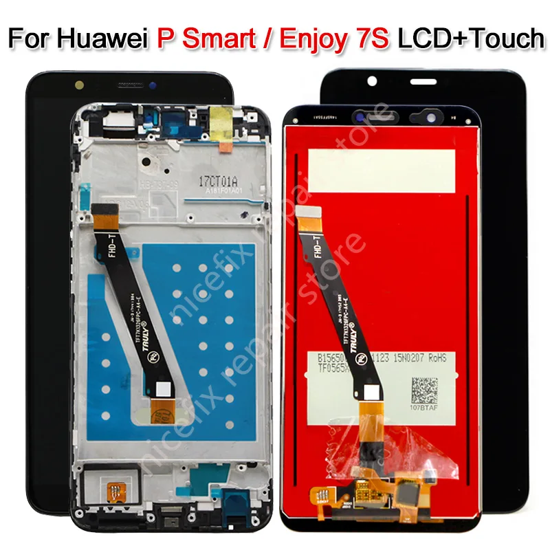 ЖК дисплей для Huawei P Smart дигитайзер сенсорного экрана в сборе с рамкой FIG LX1 L21 L22