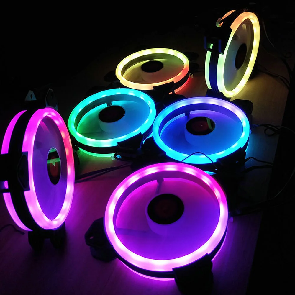 RGB светодиодный вентилятор 120 мм тихий дистанционный кулер для компьютера охлаждающий чехол RGB вентилятор чехол для компьютера