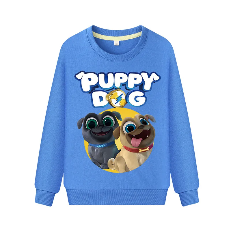Детский мультяшный щенок и друзья; топы; Одежда для мальчиков и девочек; Весенний свитер с длинными рукавами; костюм; одежда для детей; детские толстовки с капюшоном; WK014 - Цвет: Blue Sweatshirt