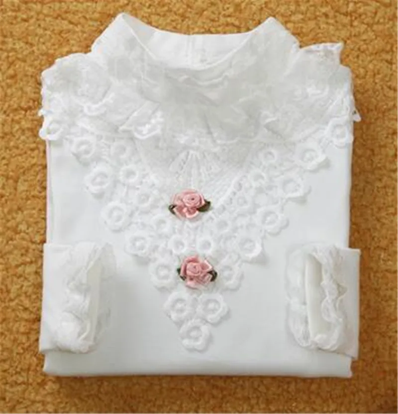 School Girl Blouse Shirts For Girls Kids Clothing For Teenagers Soild Korean Backing Shirt With Flowers kids shirts