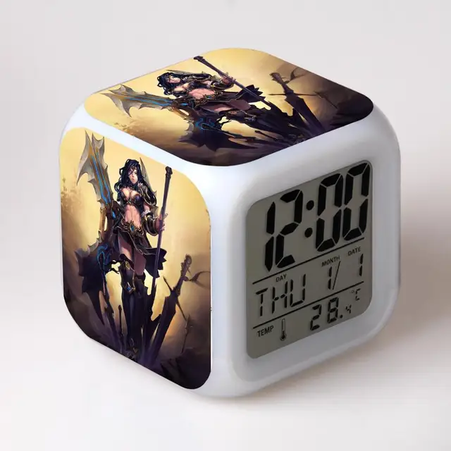 League of Legends Digital Clock 7 Color Change Music Alarm Clock LOL