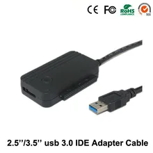 Connectors Cable For 2.5″ 3.5″ inch Hard Disk Drive USB 3.0 5GB/S IDE HDD LED Indicator Black Plastic Adapter With 0.5m Cable