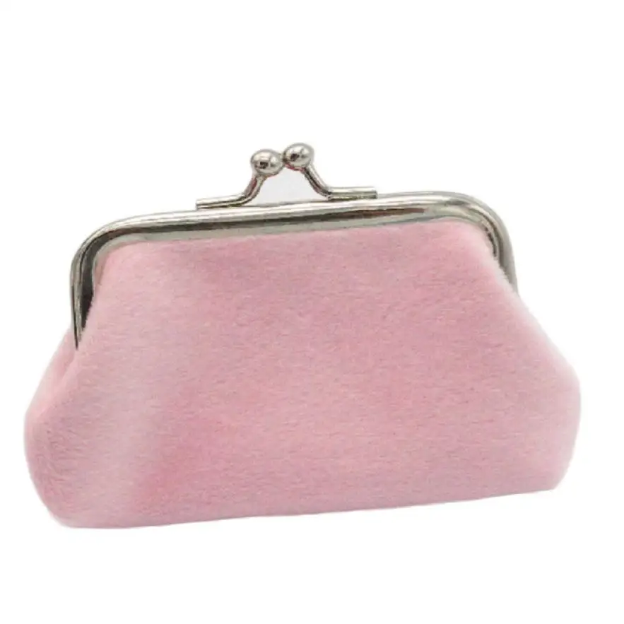 Женский вельветовый маленький кошелек с держателем, Дамский модный дизайнерский роскошный женский кошелек для монет, клатч - Цвет: Pink