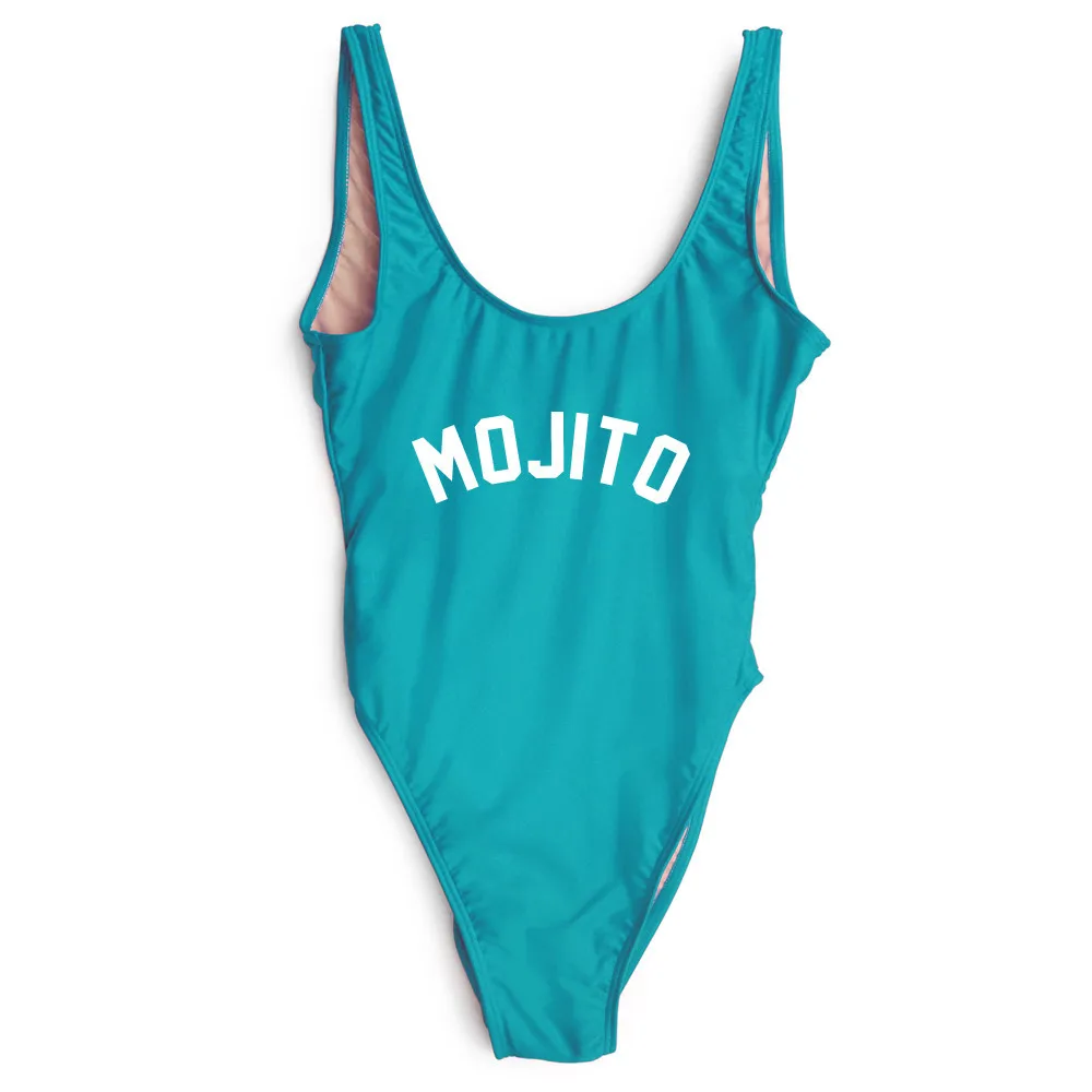 Fashion Clothing MOJITO Bodysuit One Piece Swimsuit Swimwear Women Sexy