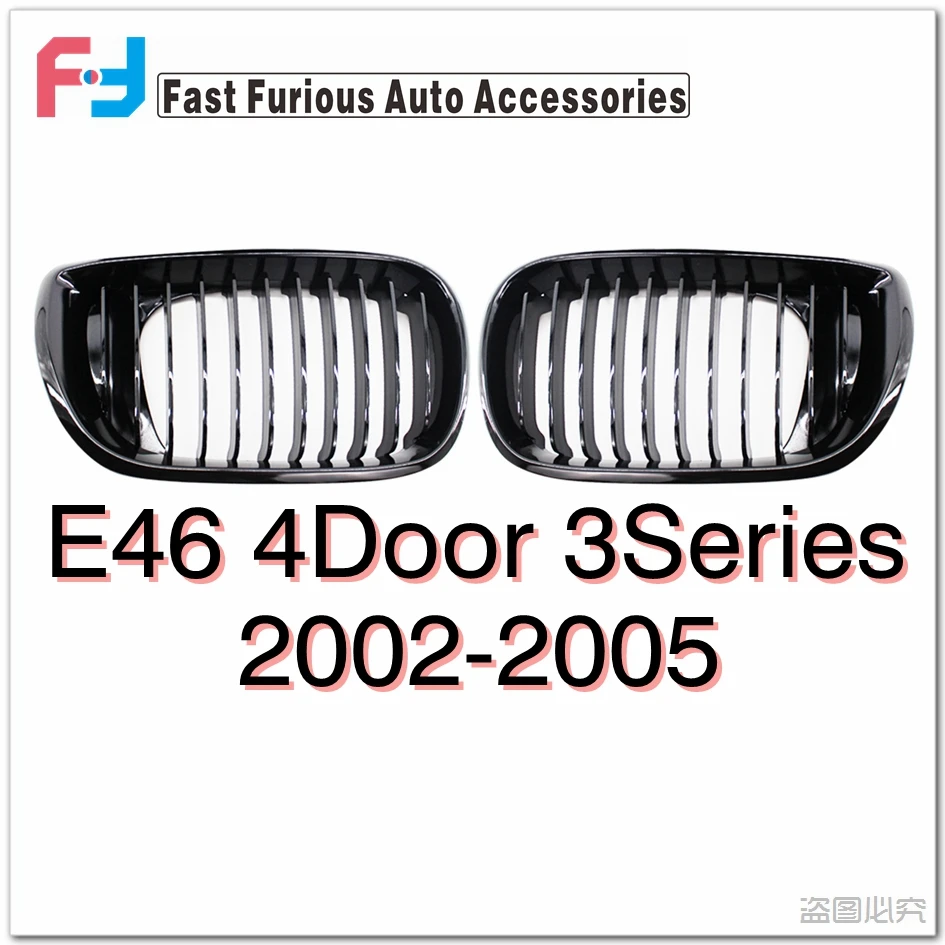 Grills For BMW E46 4 Door Carbon Fiber Kidney 2002 2003 2004 2005 Sport