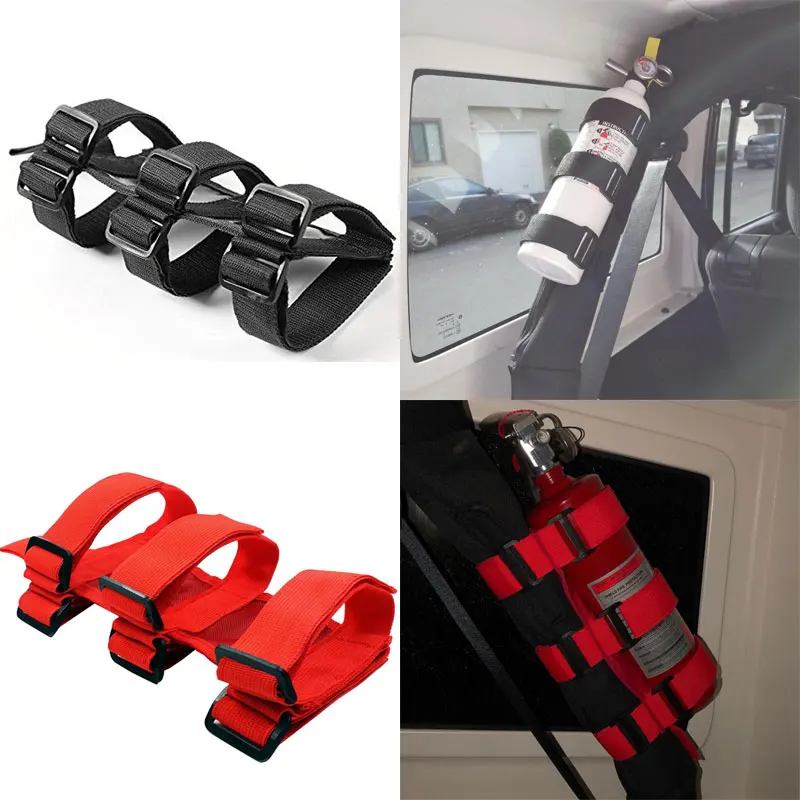 

Black&Red Roll Bar 3 Lbs Fire Extinguisher Holder Mount for Jeep Wrangler YJ TJ JK LJ CJ& Unlimited Trophy Truck