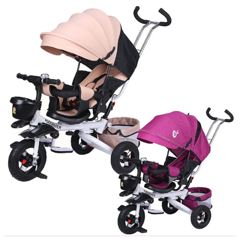 One button Folding Child Tricycle Bicycle Swivel Seat Baby Tricycle