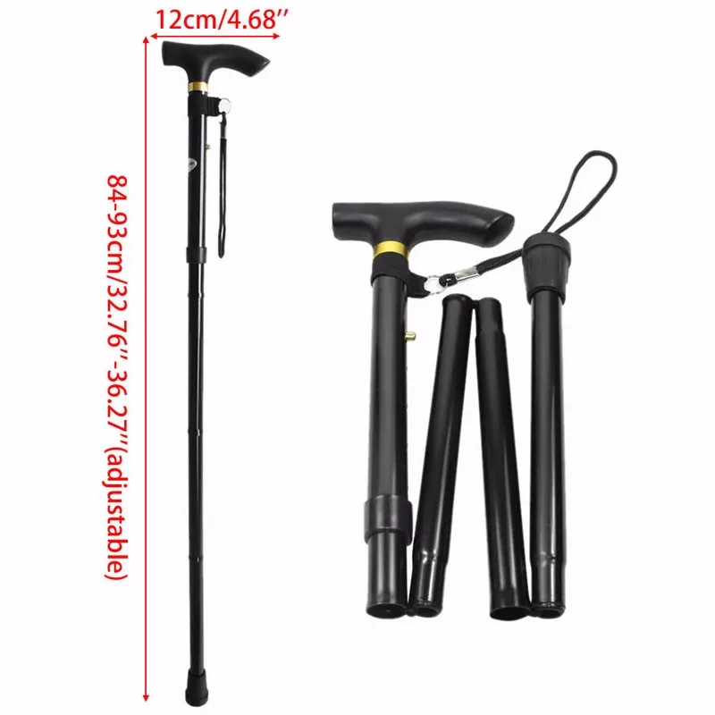 1 Pc plegable bastón senderismo Trekking rastro de aluminio 4-sección ajustable caña soporte de envío de gota 1 Pc plegable bastón senderismo Trekking rastro de aluminio 4-sección ajustable caña soporte de envío de gota
