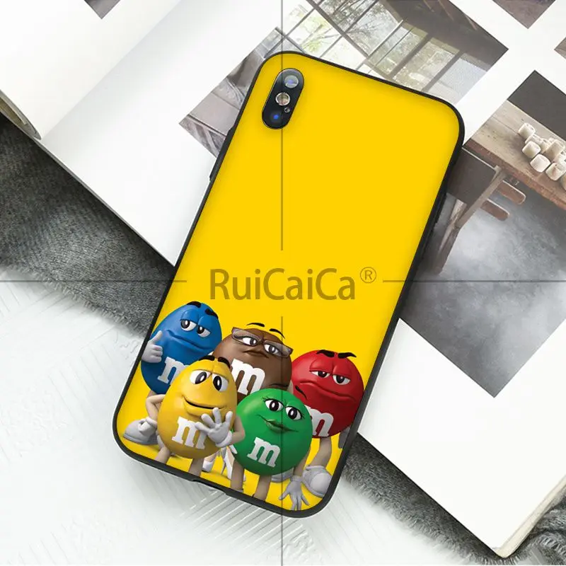 Ruicaica M& M шоколадный черный мягкий чехол для телефона iPhone X XS MAX 6 6S 7 7plus 8 8Plus 5 5S XR