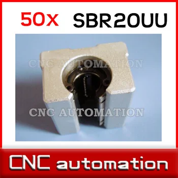 

50pcs SBR20UU 20mm Linear Ball Bearing Block CNC Router for 20mm shaft rail