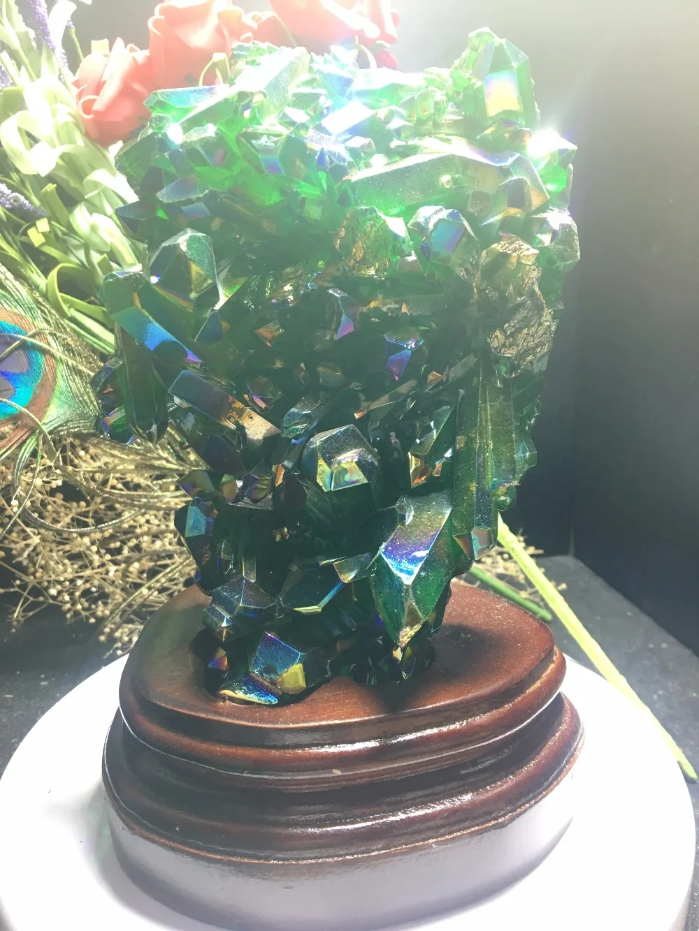 

Natural and beautiful crystal cluster specimen with base decoration as a gift