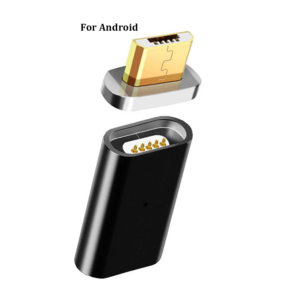 Магнитный адаптер USB Micro Female To type C Splitter телефонный адаптер для Iphone 7 8 X Plus Кабель для передачи данных 3 в 1 для samsung S8 Android - Цвет: For Android