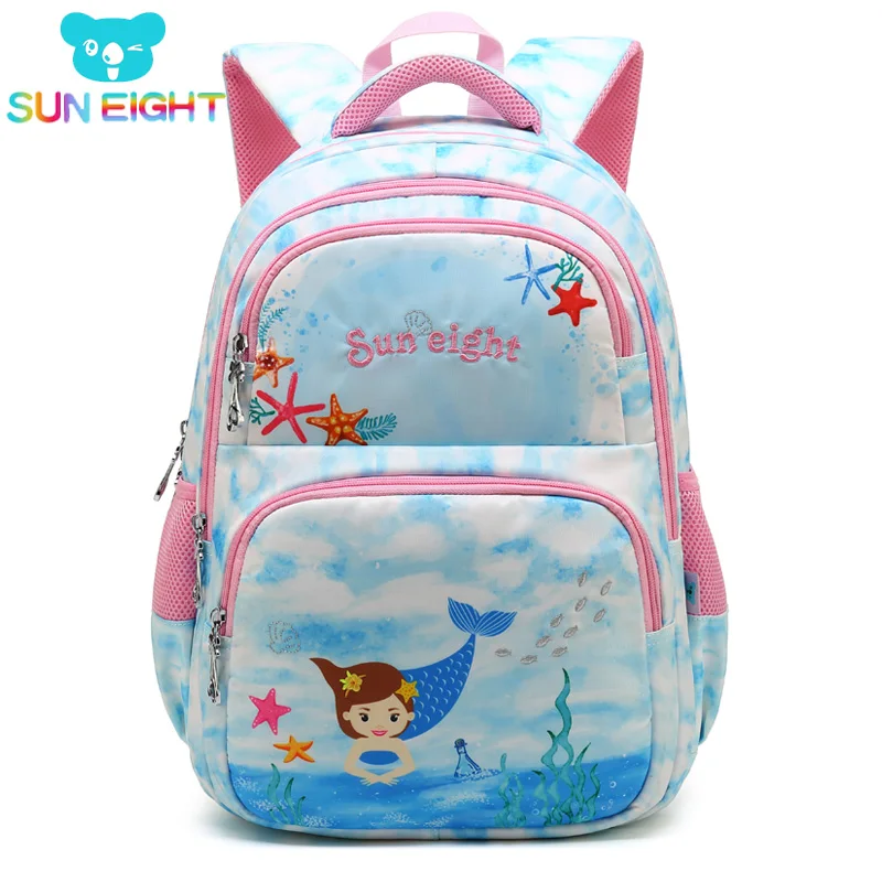 

SUN EIGHT 18''New Cartoon Printing Girl School Bag Kid Backpack Backpacks School Bags For Teenagers Girls Big Capacity Light