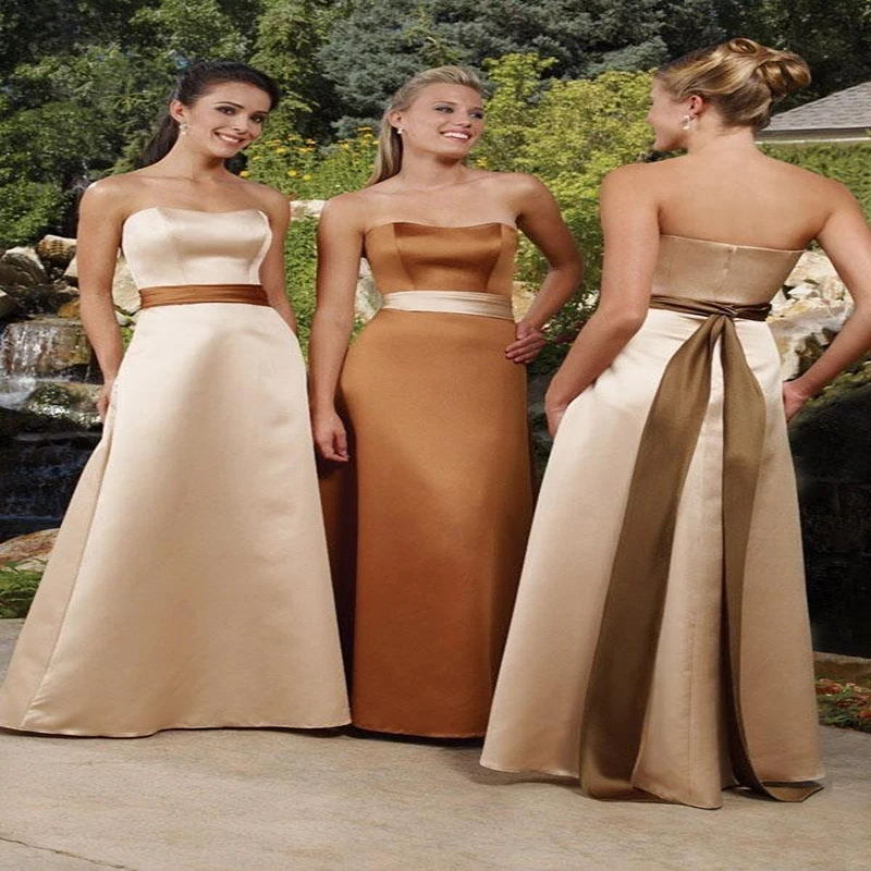 Free Shipping Elegant Designer 2017 Elegant A Line Strapless Satin