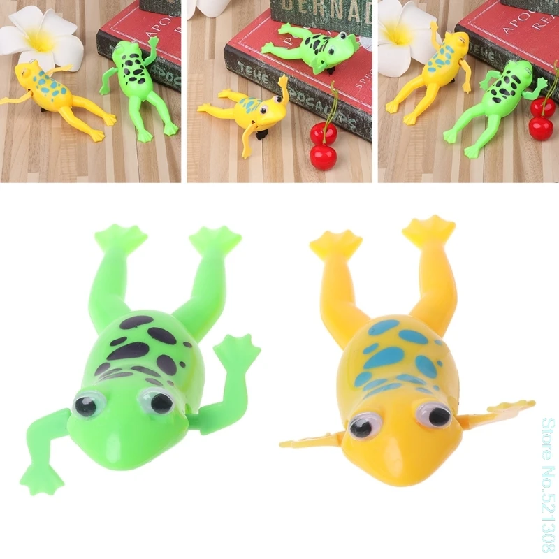 

Wind up Swimming Cute Frog Toy Clockwork Stop Crying Baby Kids Bath Toys