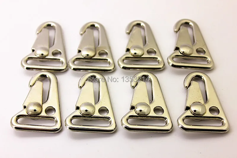 

8x HK style 1" sling clips Spring Snap Hook Strap Rifle Gun Attachment white,metal buckle