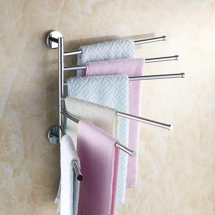 Медь 360 градусов вращения вешалка для полотенец шесть слоев мероприятия вешалка для полотенец аксессуары для ванной комнаты Полки