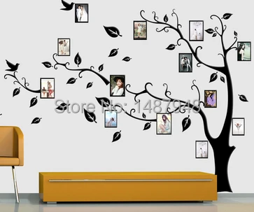 Nueva foto marco árbol 3D acrílico Pegatinas de pared casa decoración sala de lápiz Paredes decoración Adesivi Murali decoración de la casa