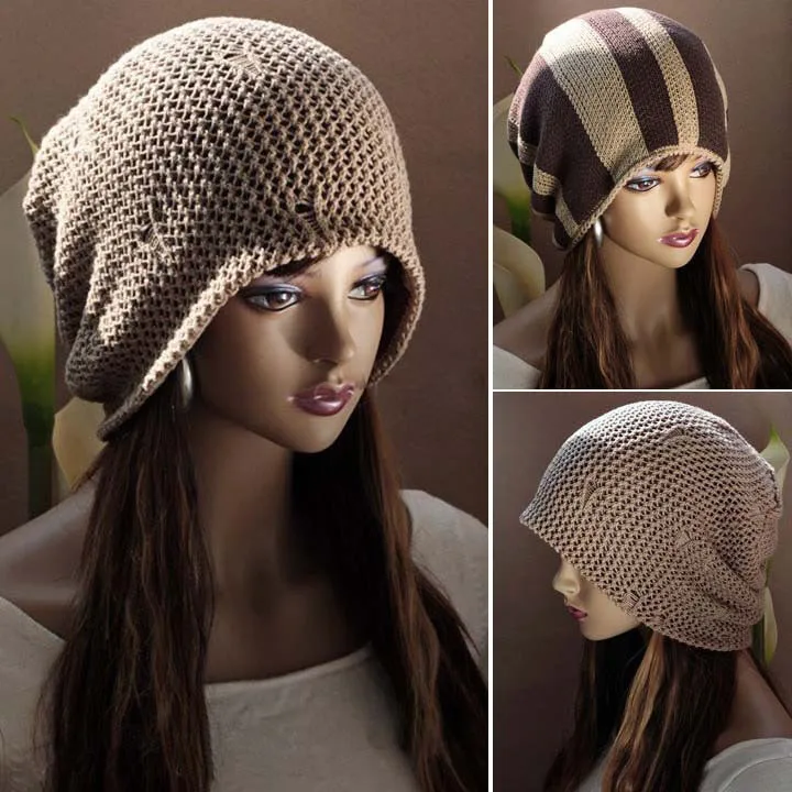 

Autumn New Women Knit Hats Female Fashion Both Sides Available Hole Caps Hot Sale Winter Street Dance Hip Hop Casual Beanies
