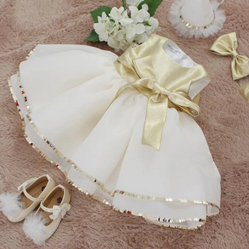 Baby Girl Princess Dress Big Bow Flower Girls Dresses 2018 Summer Children Dress Sleeveless Ball Gown Sequined Tutu Dress A39