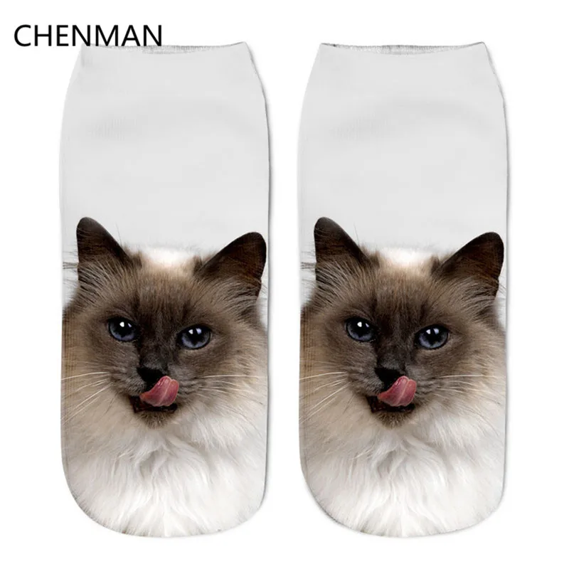Chenman 3D печатных Носки для девочек мультфильм Повседневное короткие носки Для