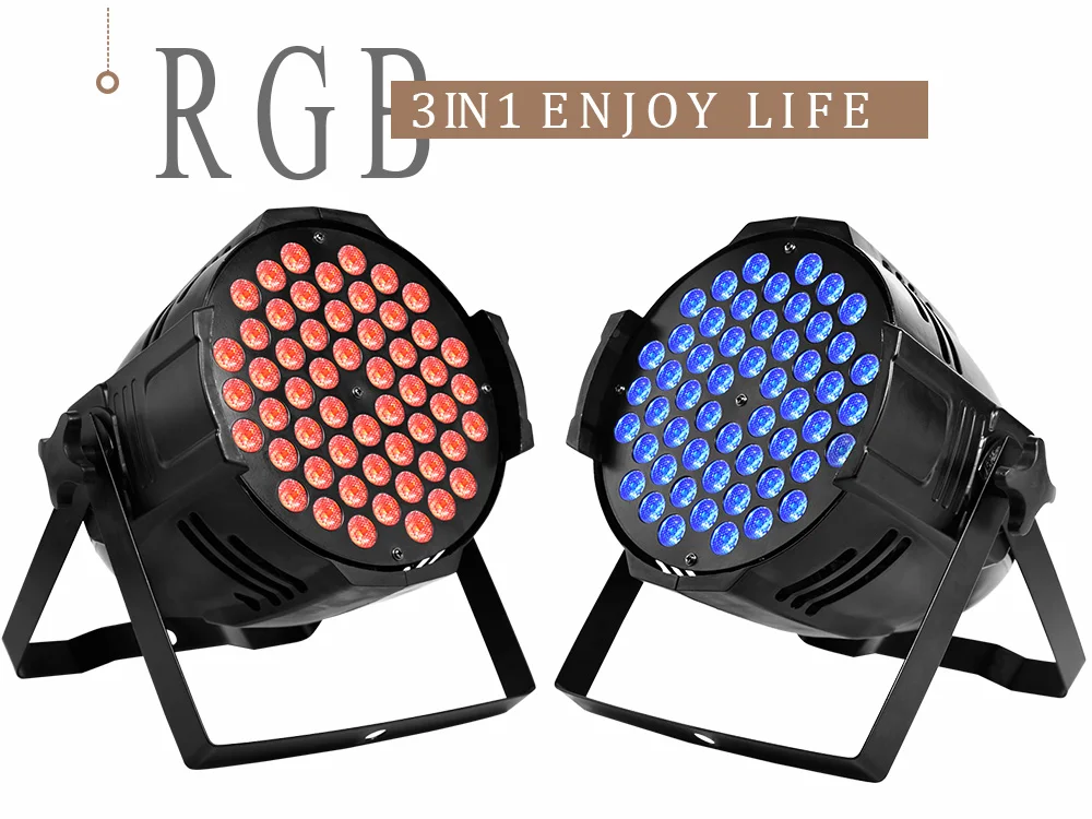 10 шт./лот 54x3 Вт RGB 3in1 полноцветный/dmx512 LED PAR огни 54 шт. LED PAR может номинальной света