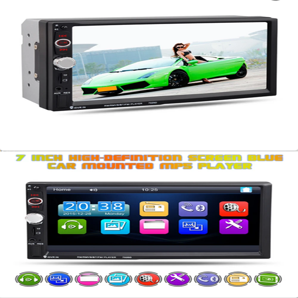 

Rear View Camera Handsfree screen system 2 DIN Radio MP3/WMA/WAV/MKV/FLAC/OGG/APE HD 7 inch car MP5 player 7025D