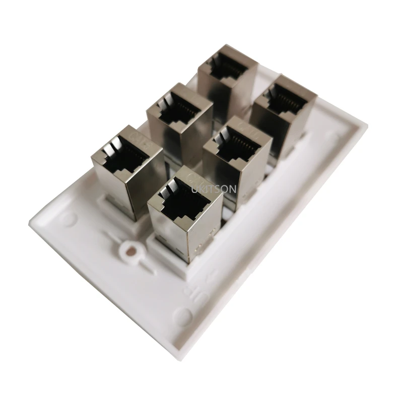 6 Ports Shielded CAT6 Keystone Jack Faceplate pic 6