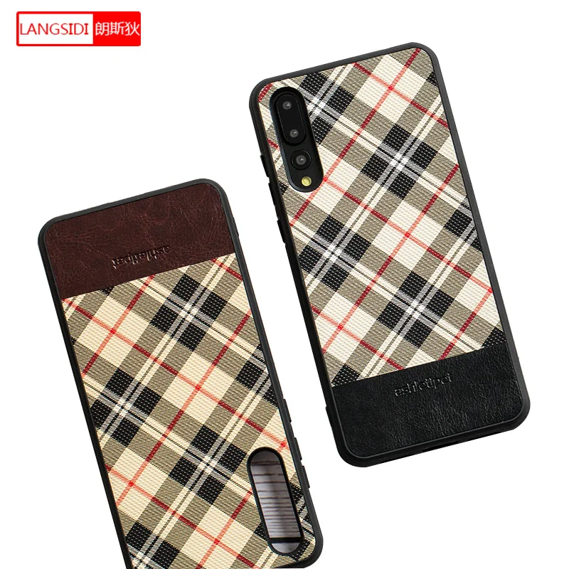 

LANGSIDI Fresh plaid All-inclusive phone case for Huawei Nova 3 Mate RS Honor 10 P10 Plus Solid color simple case