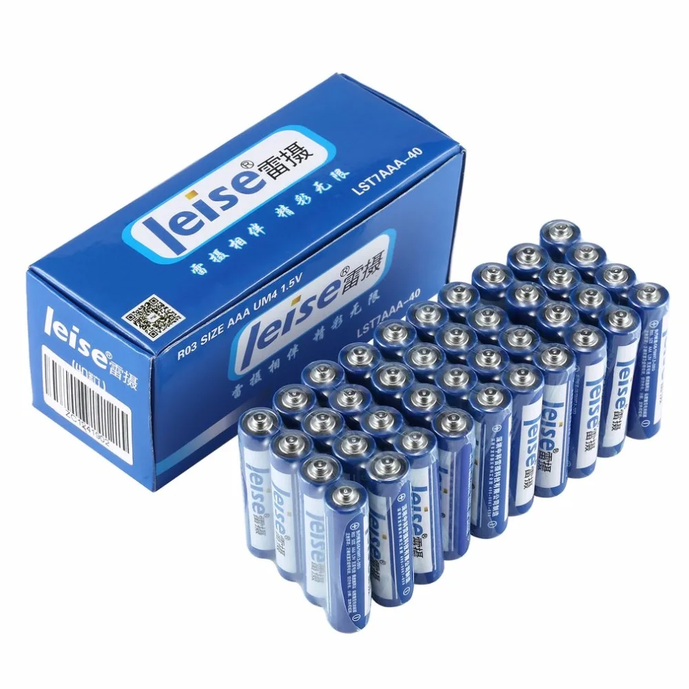 

40pcs Durable Safe Strong Reliable Stable Explosion-proof Environment Friendly No Mercury R03 Size AAA UM4 1.5V Battery