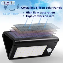 CLAITE 32 LEDs/50 LEDs Sensor de Movimento Ao Ar Livre Luz Solar Lâmpada de Parede À Prova D’ Água De Segurança Dobrável Jardim Lâmpada Caminho Rua L