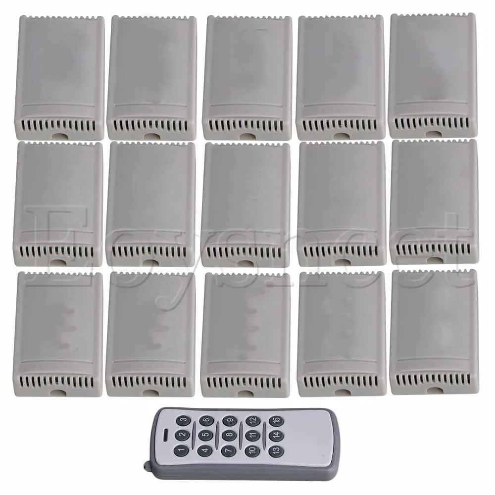 

220V Garage Control Switch 15 Receiver Transmitters 15Key 433MHz 1CH