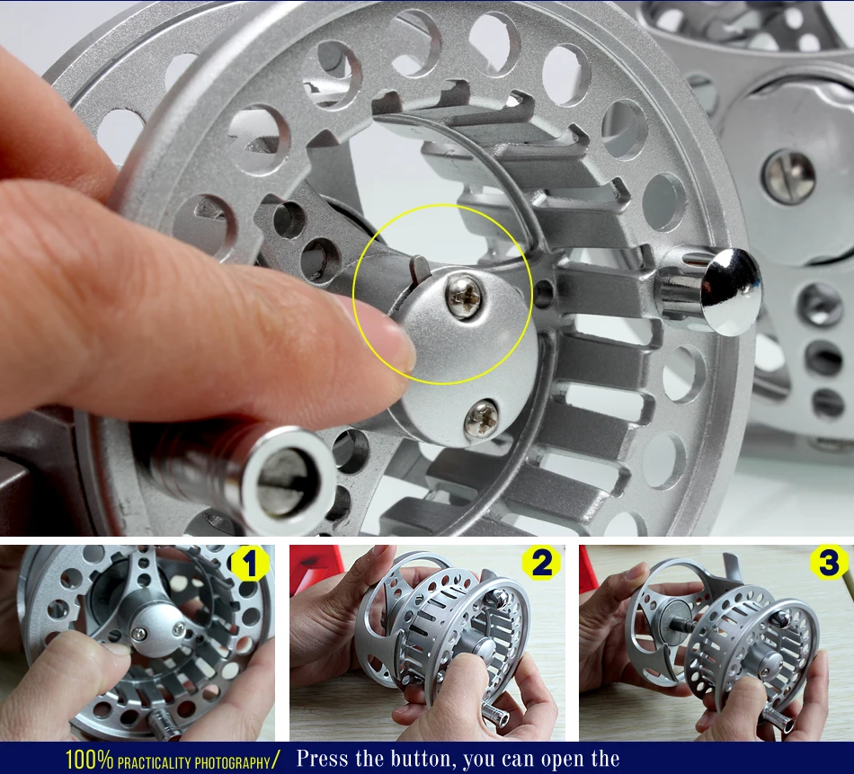 Sougayilang 3BB катушка для ловли нахлыстом из алюминиевого сплава 5/6WT катушка для нахлыстом с механической обработкой микро Регулировочная катушка для ловли нахлыстом