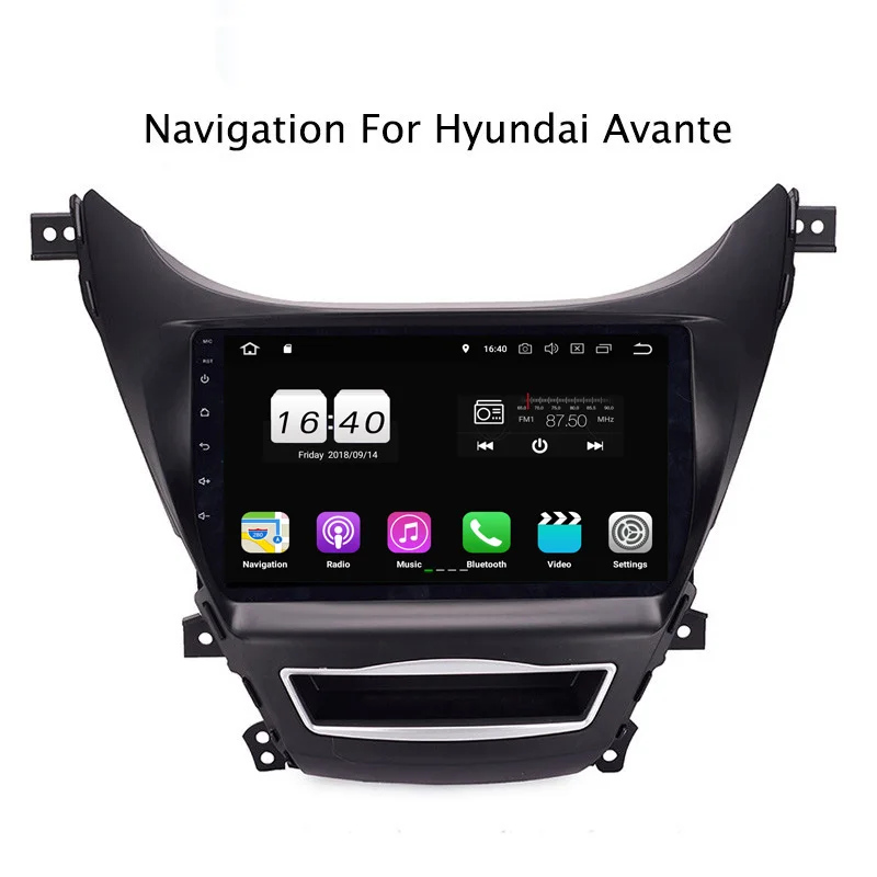 Best 9" 2G RAM 16G ROM Android 8.1 Car DVD Multimedia Player For Hyundai Elantra/Avante 2012-2014 GPS Navigation Radio Stereo Audio 2
