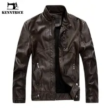 Kenntrice мотоциклетная куртка из искусственной кожи Мужская Jaqueta Couro Masculino Повседневная куртка-бомбер зимний пилотный кожаный жакет пальто большой
