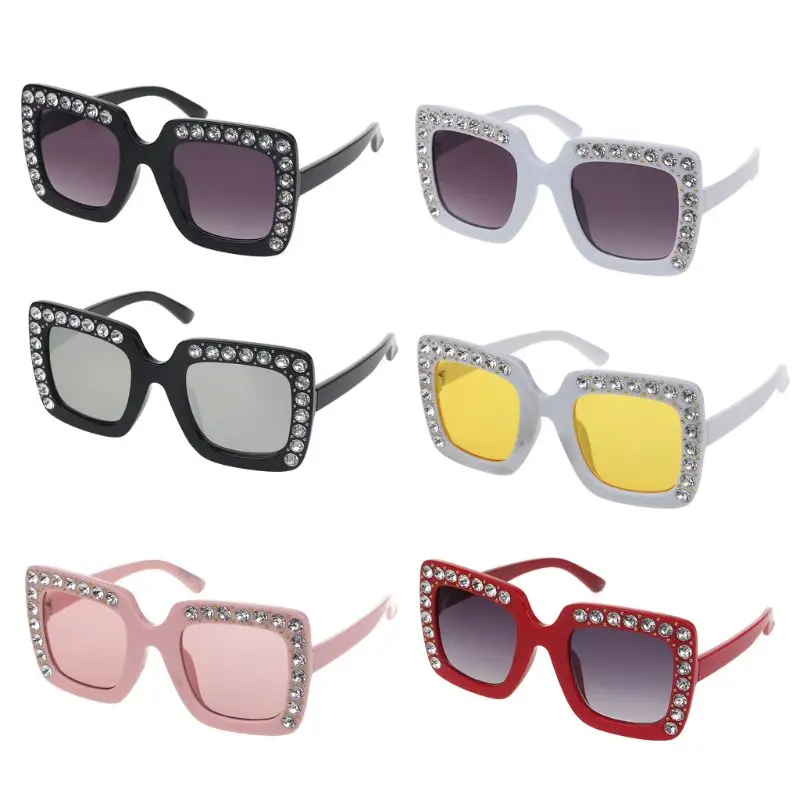

Luxury Rhinestone Kids Sunglasses Square Sun Glasses Children Baby Sunglasses Boys Girls Oculos De Sol Feminino Hats & Caps