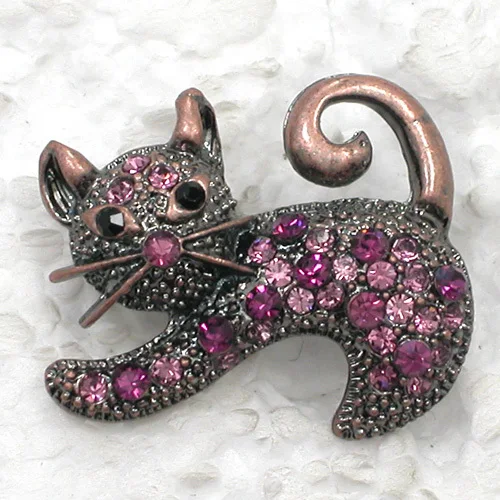 

60pcs/lot Mixed Color (Can Notes Color) Wholesale Fashion Brooch Rhinestone small Kittens Pin brooches C101483