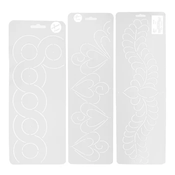 

3 Pieces Plastic Stencil Quilting Template for DIY Patchwork Sewing Craft Tool