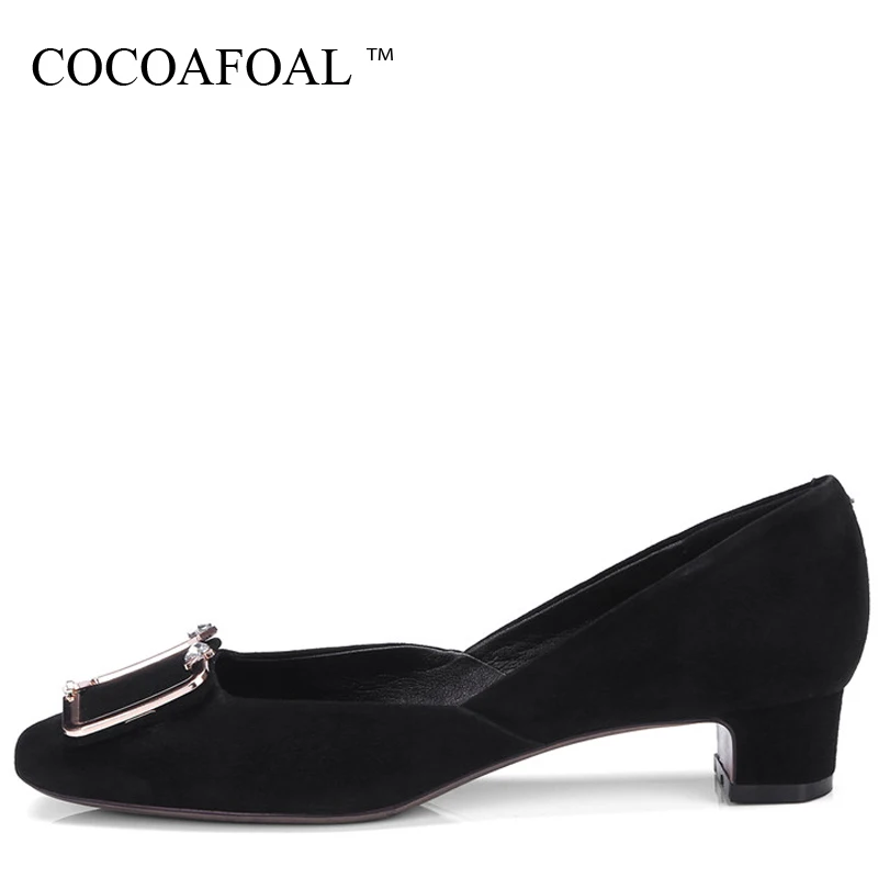 

COCOAFOAL Woman Crystal Flats Personality Plus Size 33 - 43 Metal Decoration Platform Shoes Black Green Genuine Leather Flats