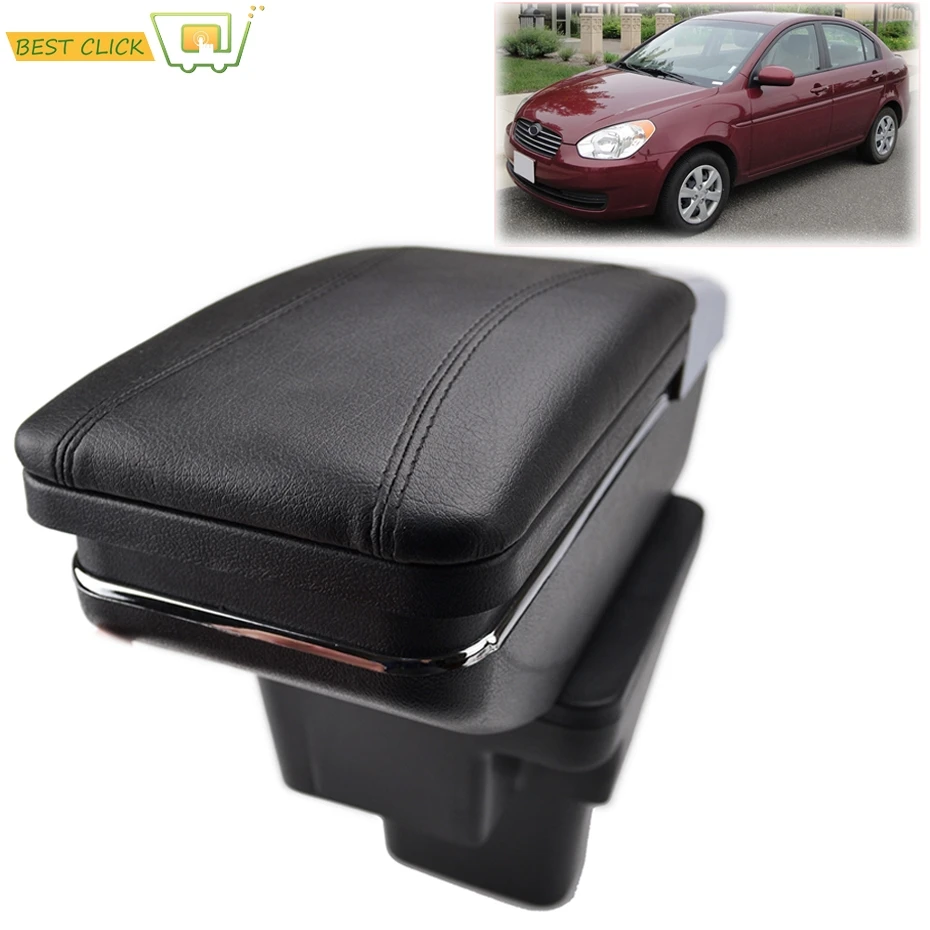 

Car Arm Rest Rotatable For Hyundai Accent Verna 2006-2011 Center Centre Console Storage Box Armrest 2007 2008 2009 2010
