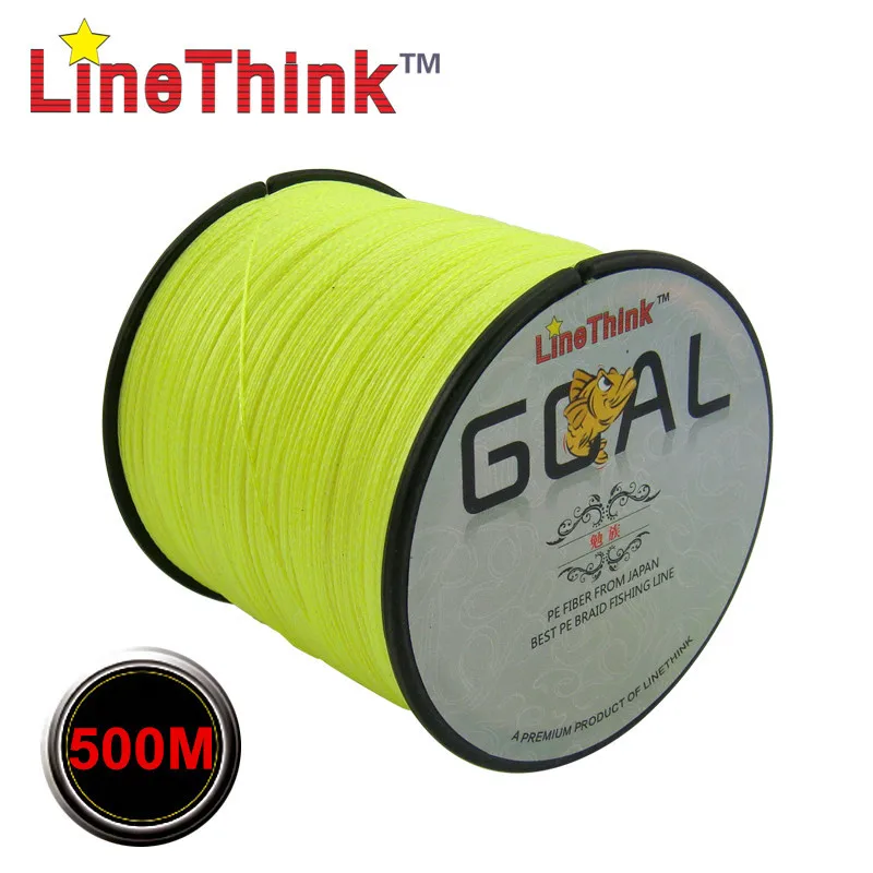 500 متر التجارية linethink goal اليابان المتعددة الشعيرات 100% pe مضفر الصيد خط 6lb إلى 120lb شحن مجاني