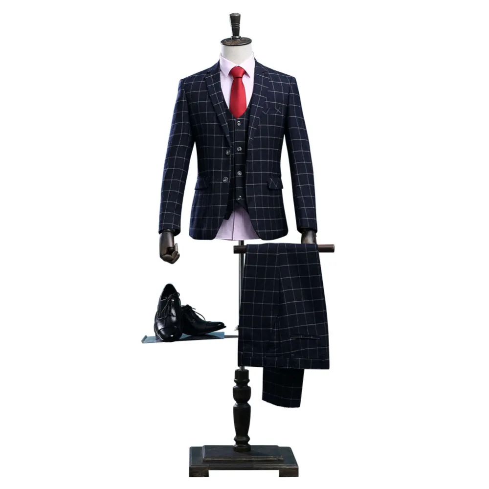 2020 New Arrival Plaid Business Formal Occasion Suits Groom Tuxedos Suits Jacket Pants Vest Groomsmen Best Man Suits Wedding 2020 New Arrival Plaid Business Formal Occasion Suits Groom Tuxedos Suits Jacket Pants Vest Groomsmen Best Man Suits Wedding