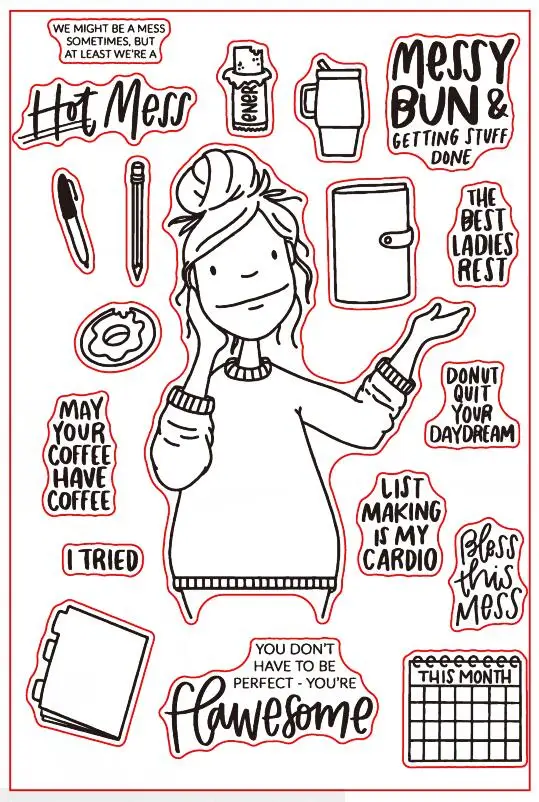 

Girl Transparent Clear Silicone Stamp Seal DIY Scrapbooking photo Album A0440