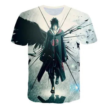 

2019 fashion personality Japanese anime 3D naruto T shirt summer children boys and girls fun short sleeves